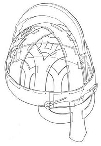 Шлем из погребения Вальсгерде-5. Схема сборки.